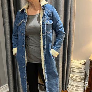 Revamped womens demin long coat